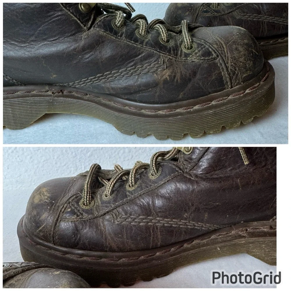 Dr. Martens Boots 10937 Womens 10 Men's 9 Y2K Chunky Leather Brown Lace Up